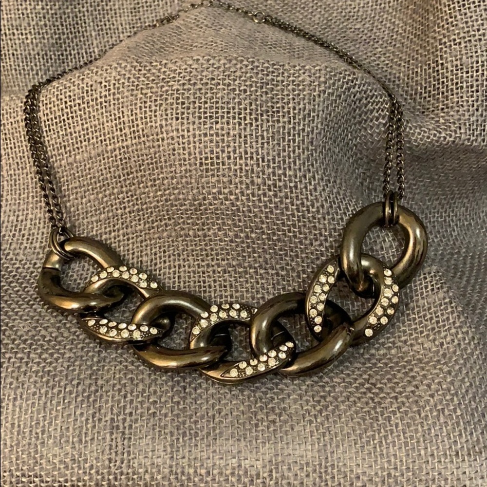 👁 Gunmetal “Diamond” Heavy Chain Necklace
